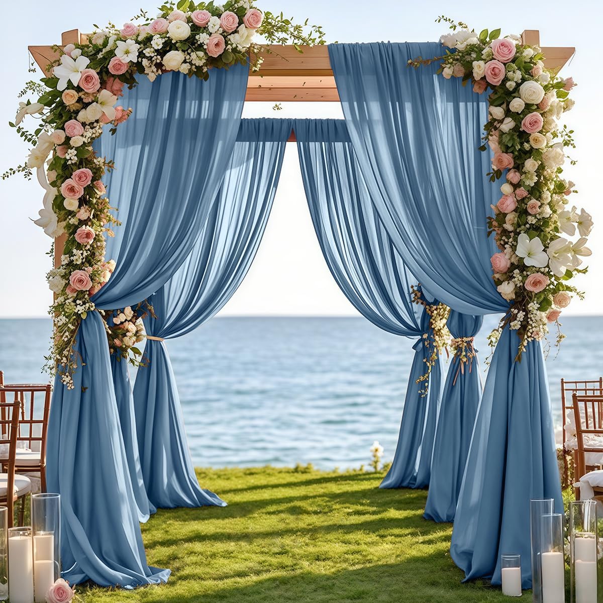 2 Telones Transparentes para Arco de Boda 29x20Pt