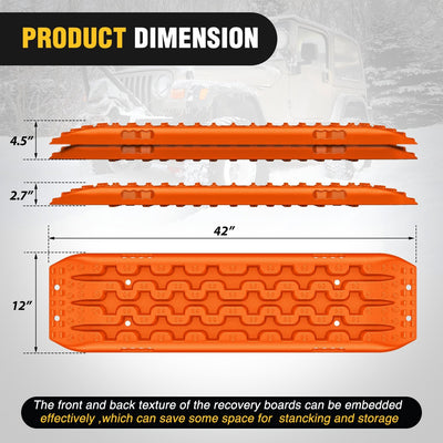 Tablas tracción 4X4 con kit 2 pzas bolsa cremallera naranja