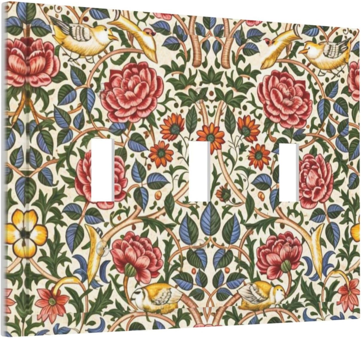 Placa decorativa interruptor patrón floral baño dormitorio