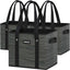 Bolsas reutilizables gris asas plegables set 3