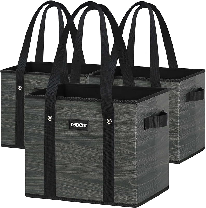 Bolsas reutilizables gris asas plegables set 3