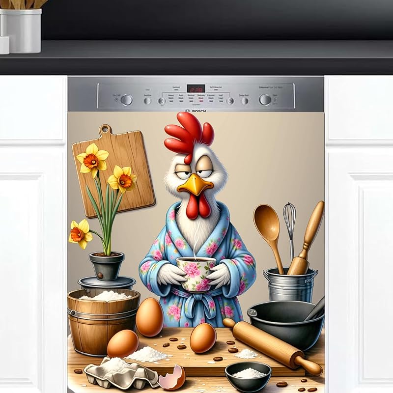 Funda magnética lavavajillas diseño huevos gallo reutiliz.