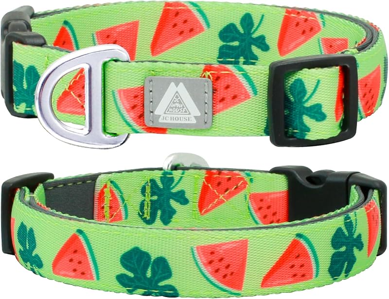 Collar perro sandía verano ajustable transpirable 12-20"