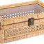 Caja ratán tapa transparente cesta rectangular
