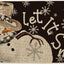 Alfombra puerta invierno con copos nieve y muñeco Let It