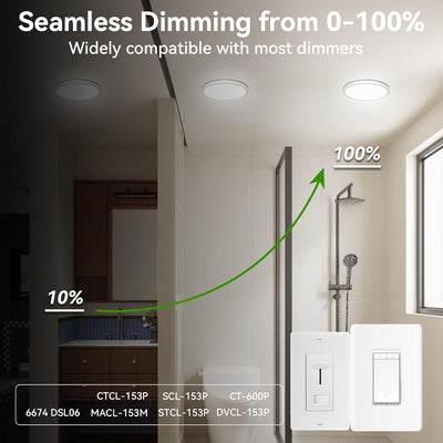 Lámpara techo LED 9pulg 3CCT regulable cocina dormitorio