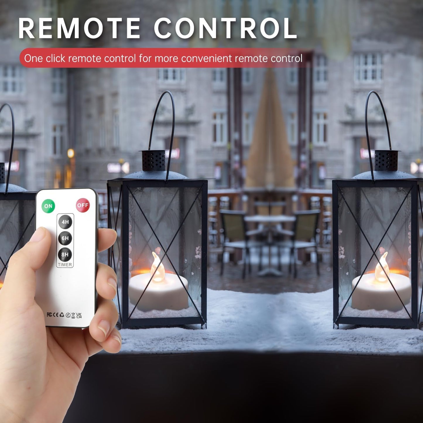 50 Velas LED sin llama control remoto blanco cálido