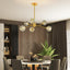 Candelabro de cristal moderno 6 luces doradas para comedor