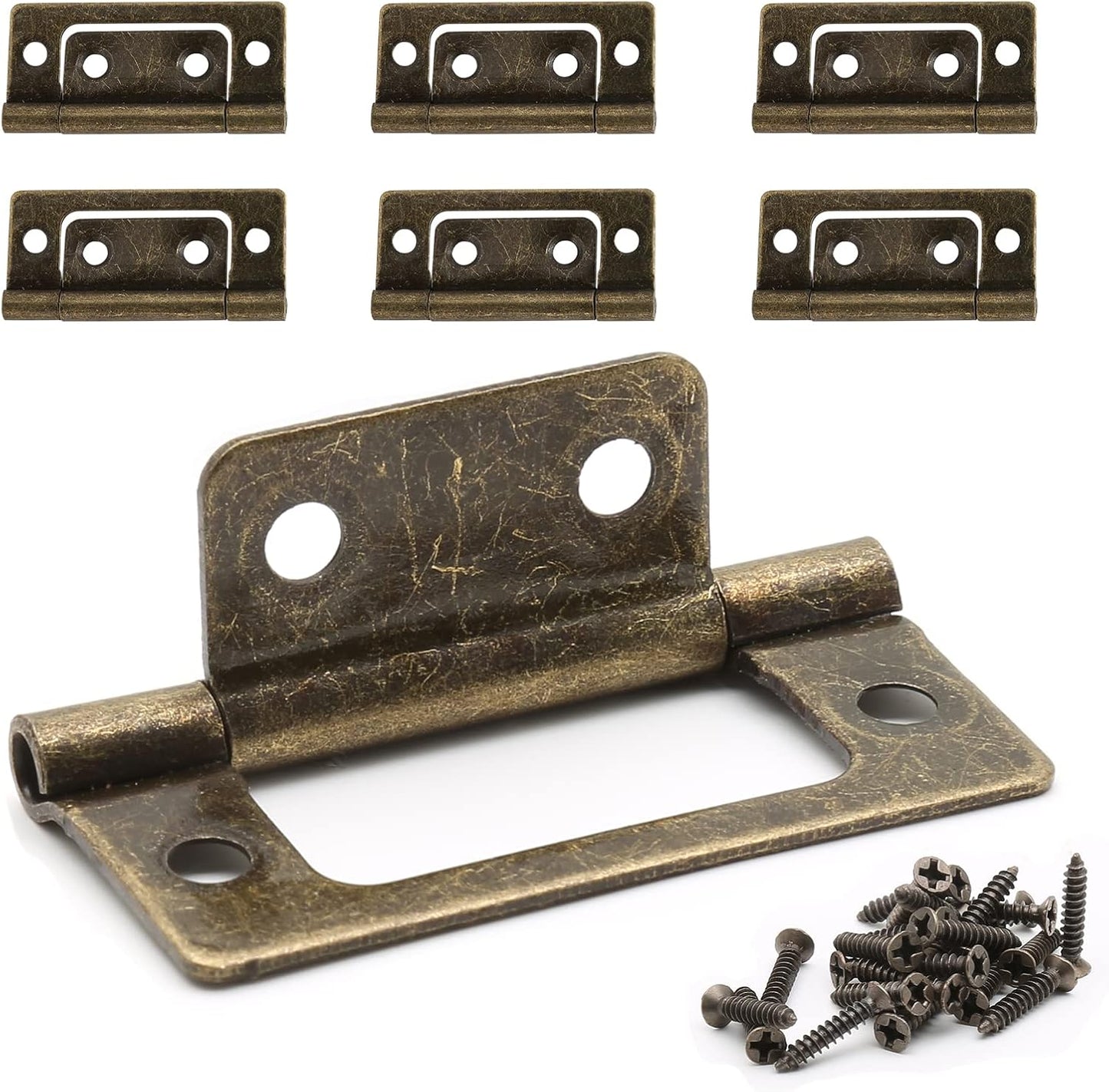 6 Pzas Bisagras Puerta Plegable Bronce 2x0.9"
