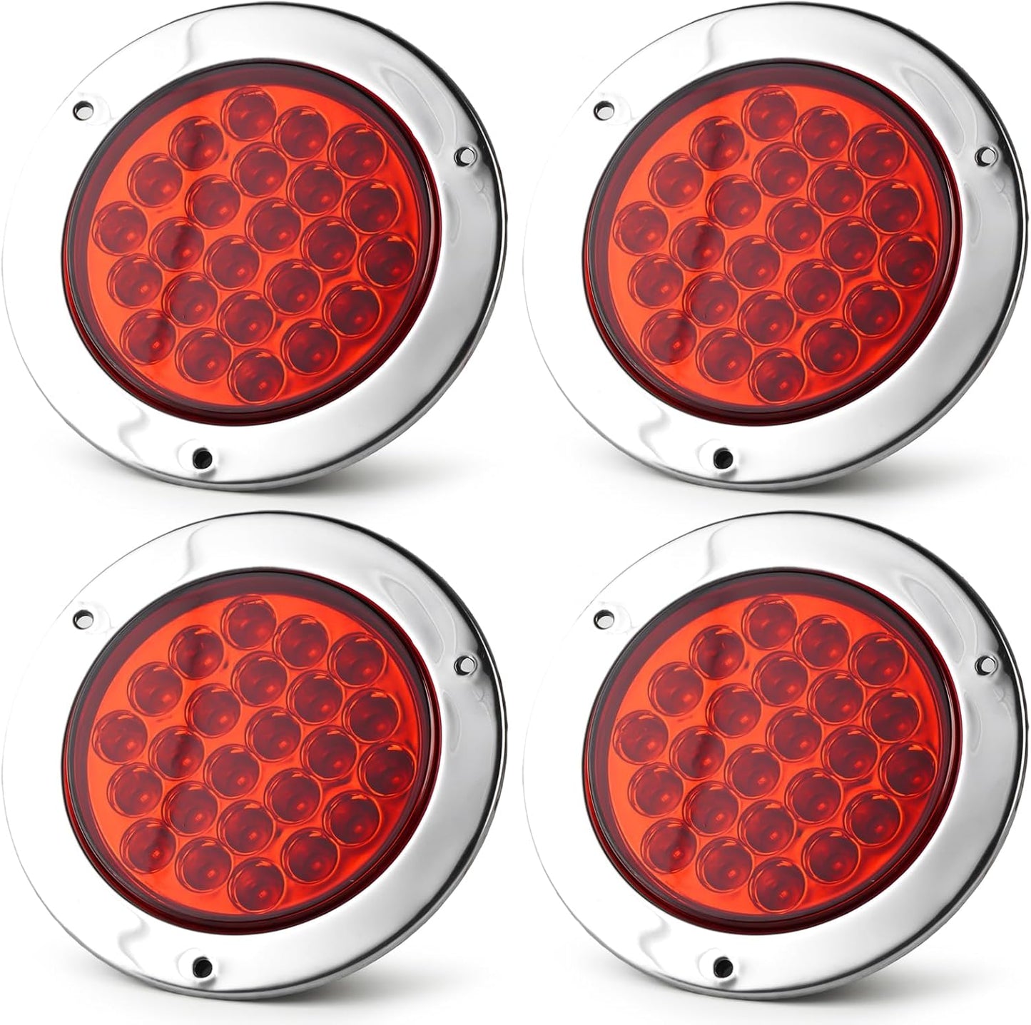 4 Luces LED Rojas 4" Freno Reversa Remolque Camión RV
