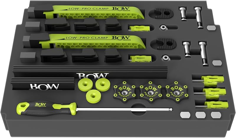 Kit sujeción perfil bajo CNC T-Track con abrazaderas