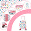 Set 2 maletas rígidas con ruedas para niños con almohada