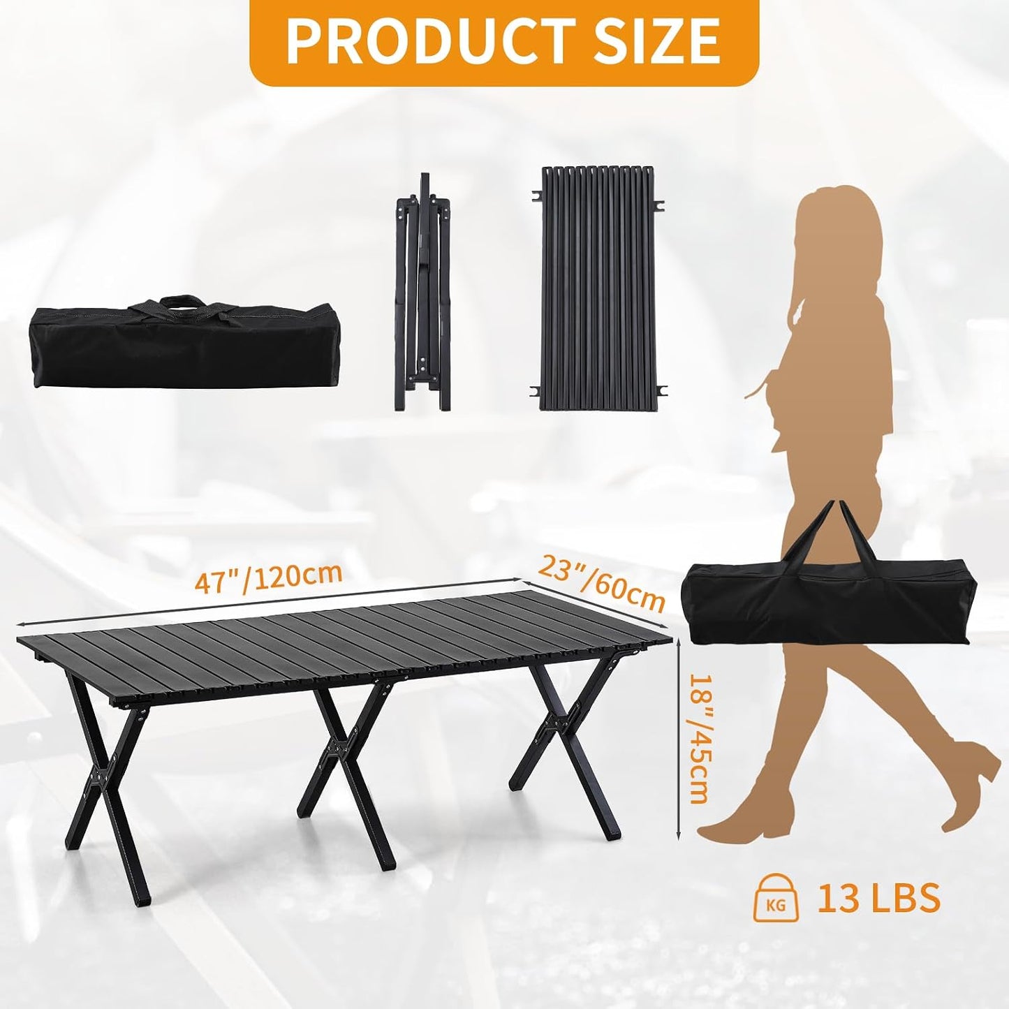 Mesa campamento plegable aluminio portátil para playa patio