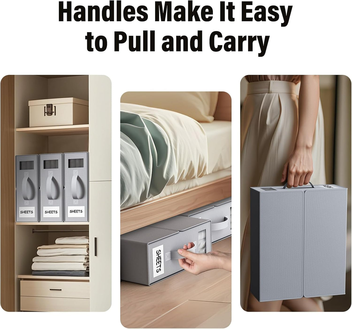 Organiz. plegable ropa cama 6 Pzas Queen o King gris