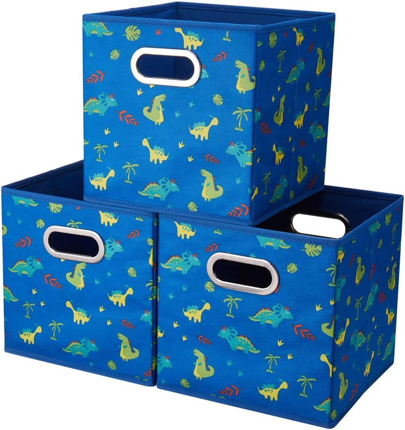 Cubos almacenamiento 10.5" decoración dinosaurio azul