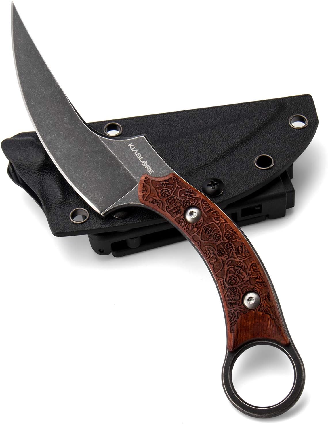 Cuchillo táctico acero inox 440C mango G10 funda negro