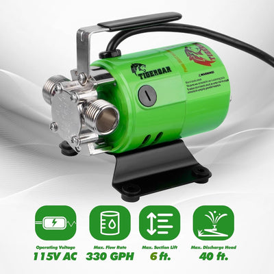 Bomba agua 330 GPH 115 V portátil con manguera 6 pies