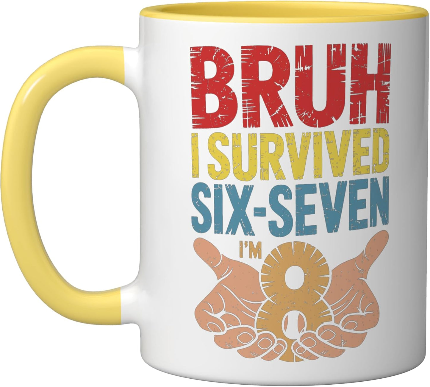 Taza Cerámica Cumpleaños Hombre Año 8 67 Amarillo/Blanco