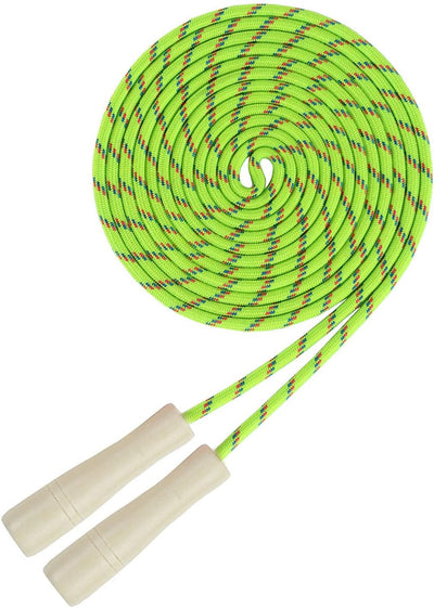 Cuerda saltar 16ft para niños ajustable mango madera