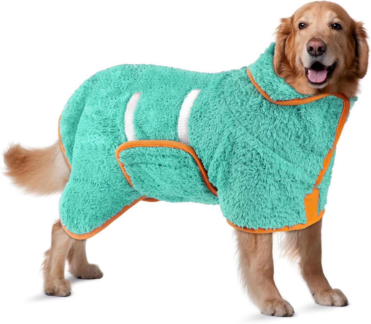 Bata baño perro secado rápido absorbente verde lago