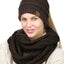 Set gorro punto trenzado y bufanda infinity