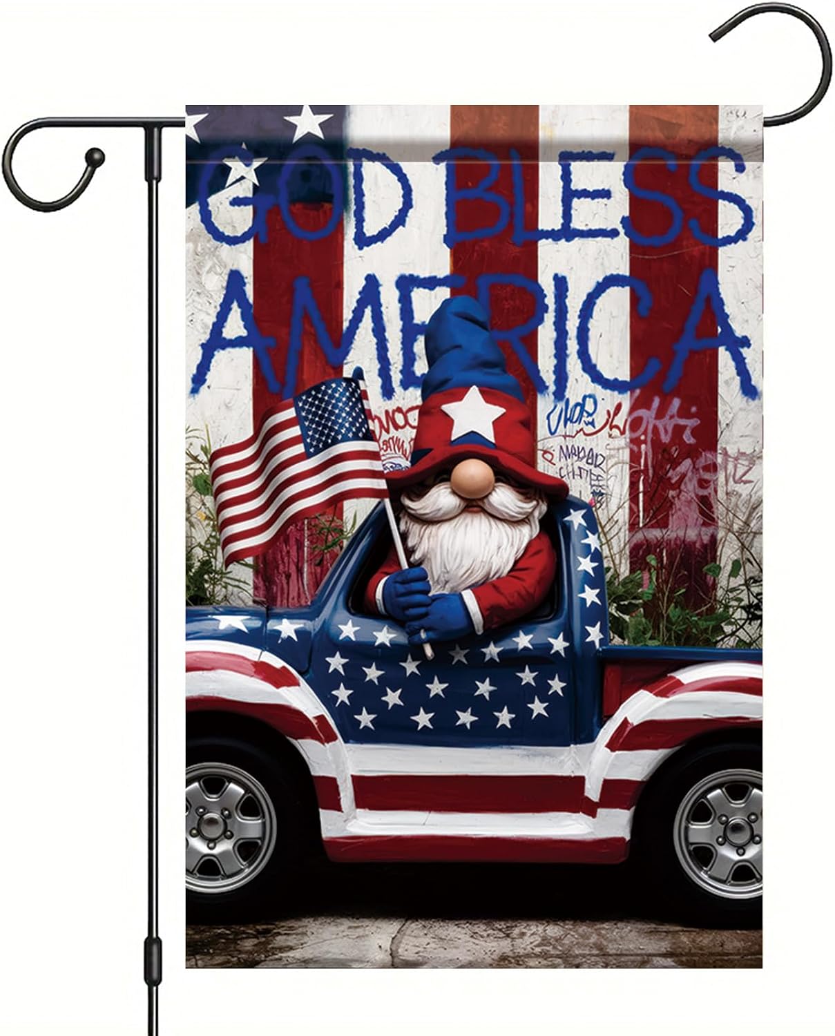 Bandera patriótica 4 de Julio doble cara para jardín