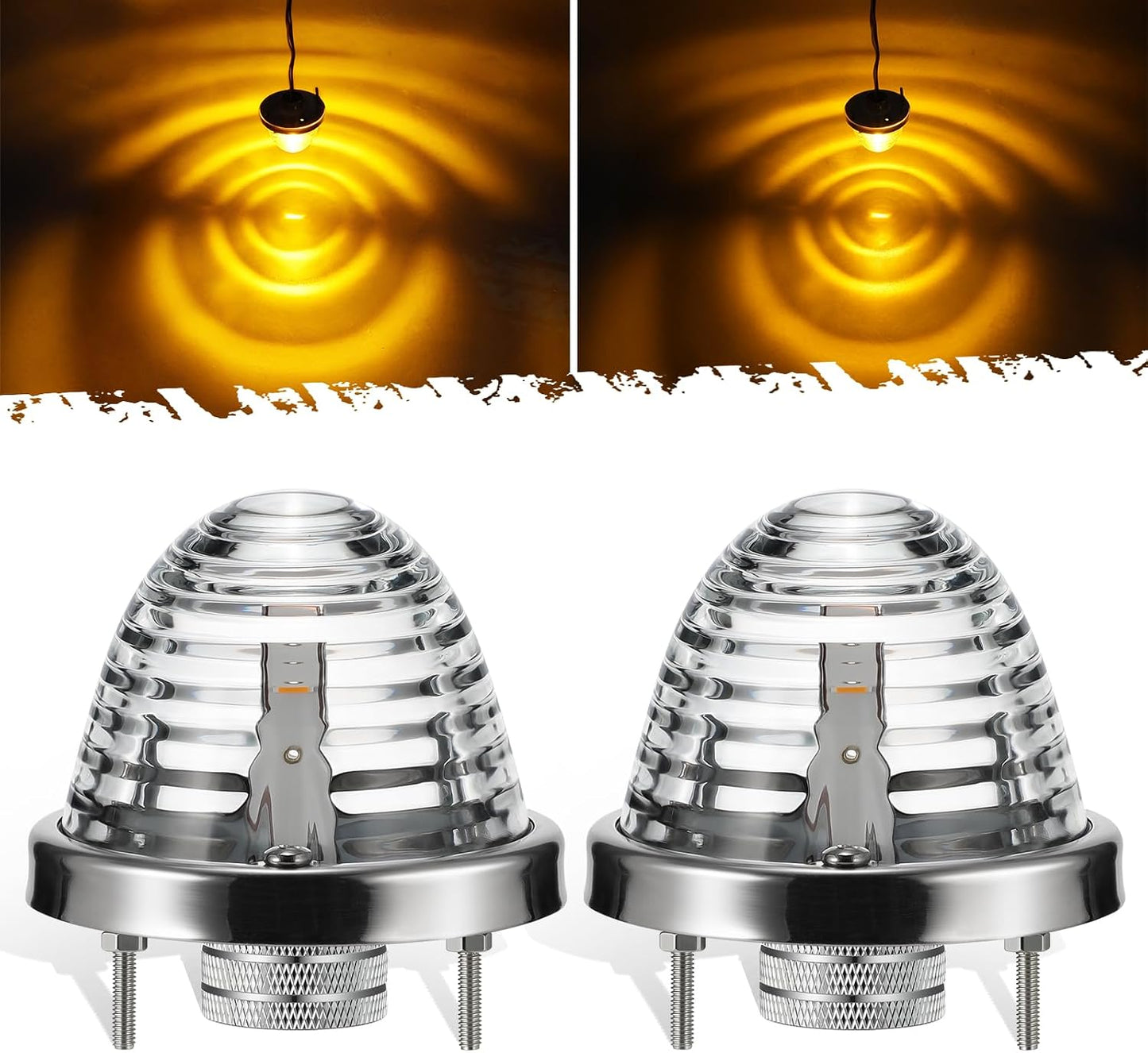 2 Luces Led Ámbar Vidrio Transparente Señal Giro Camioneta