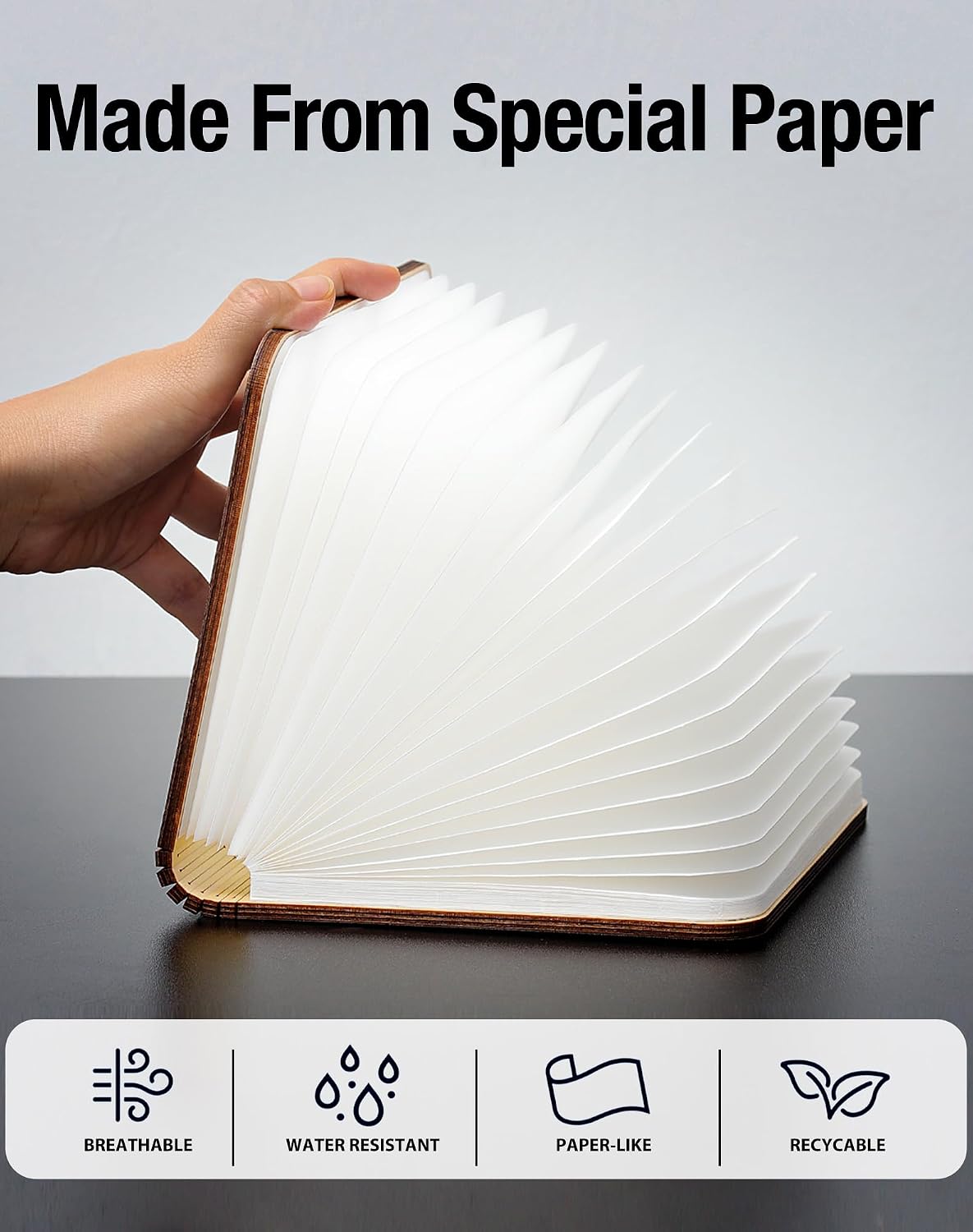 Lámpara libro madera 8.3pulg LED regalo profesoras