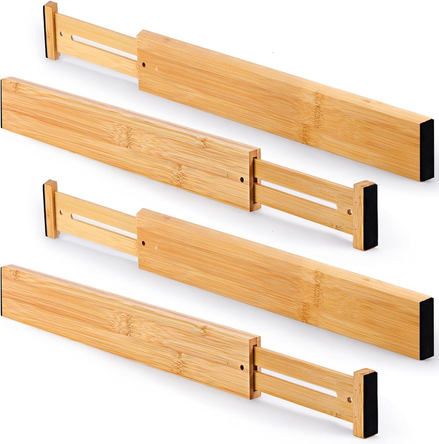 Separadores cajones bambú ajustables 13-17" set 4
