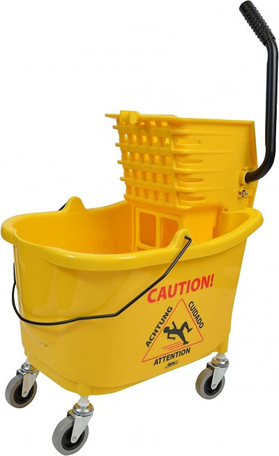 Combo escurridor prensa lateral 35qt plástico amarillo