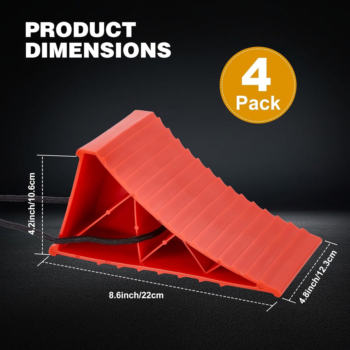 Cuñas ruedas plástico duro 4 pack antiderrap RV