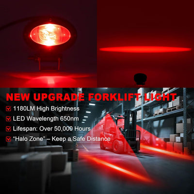 Luz LED seguridad carretilla elevadora 30W 10-80V pack 2
