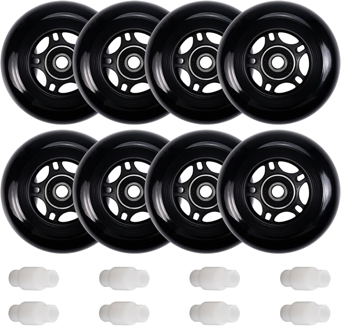 Ruedas patines 80mm ABEC 9 con rodamientos pack 8