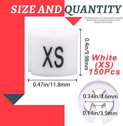 150 Pzas Perchas Plástico Ropa Talla XS Codificación Colores