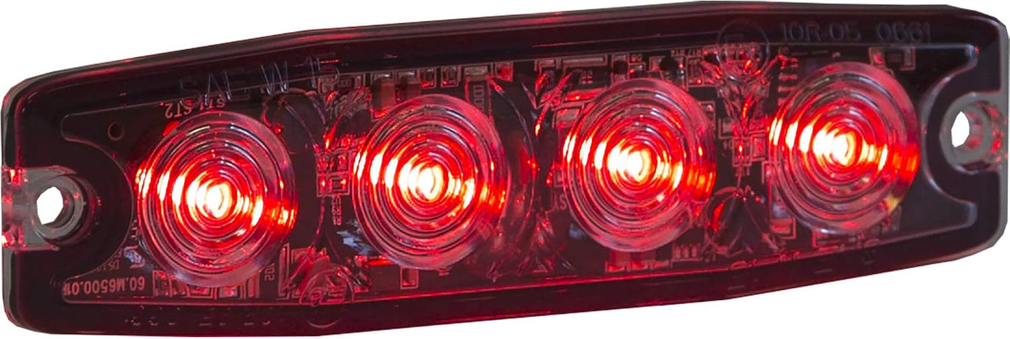 Luz estroboscópica LED 4.5pulg roja 4 LED patrones