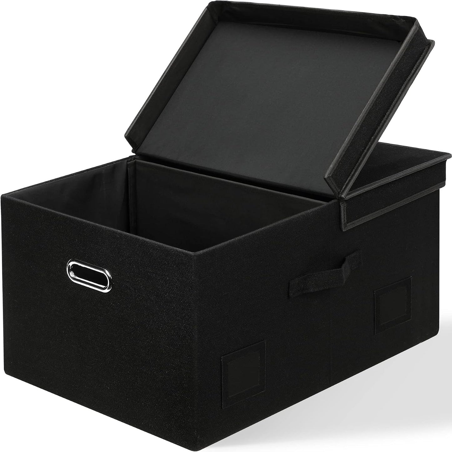 Contenedores almacenamiento 75qt negros plegables con tapa
