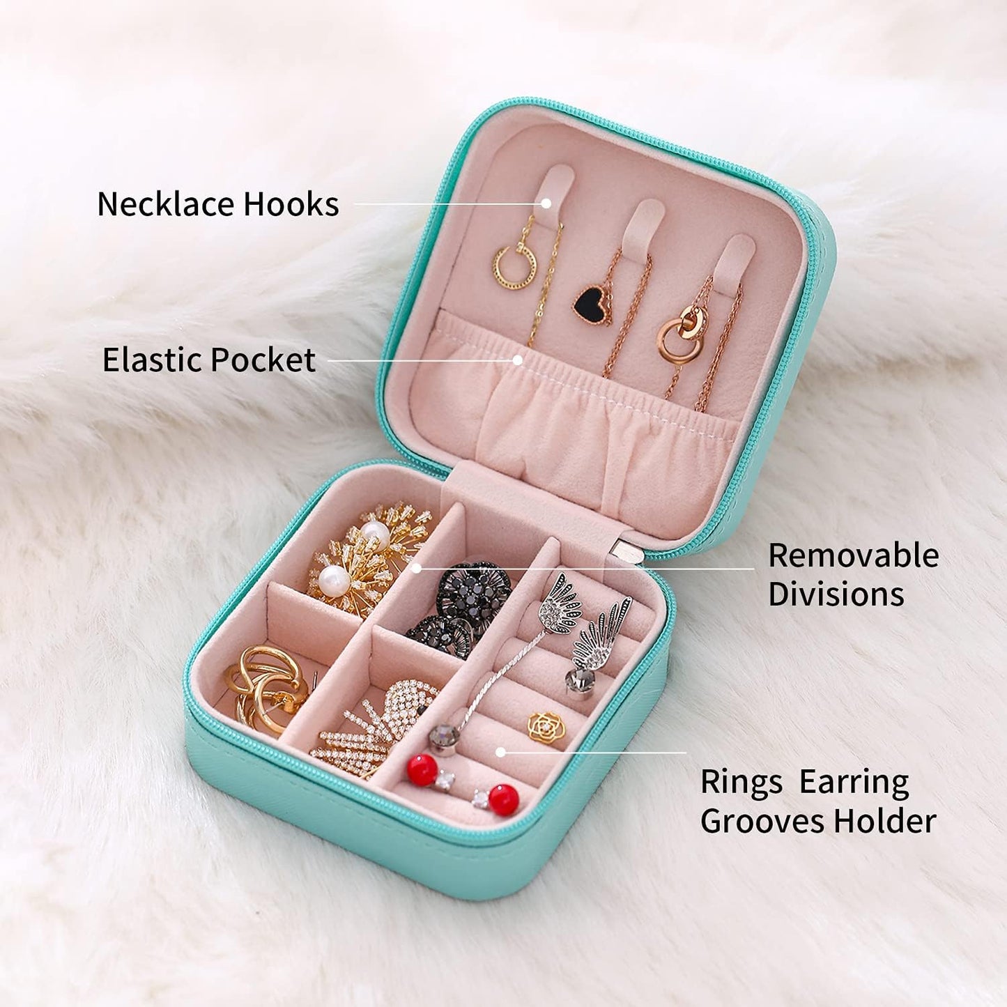 Mini caja joyas portátil 4 colores 4 unidades