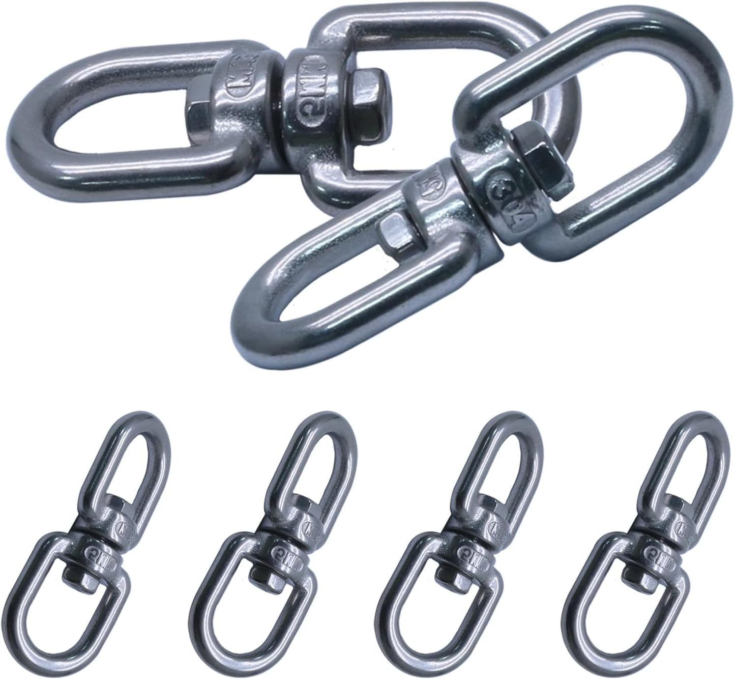 6 Ganchos Acero Inox M4 Doble Extremo Colgador Plantas Hamaca
