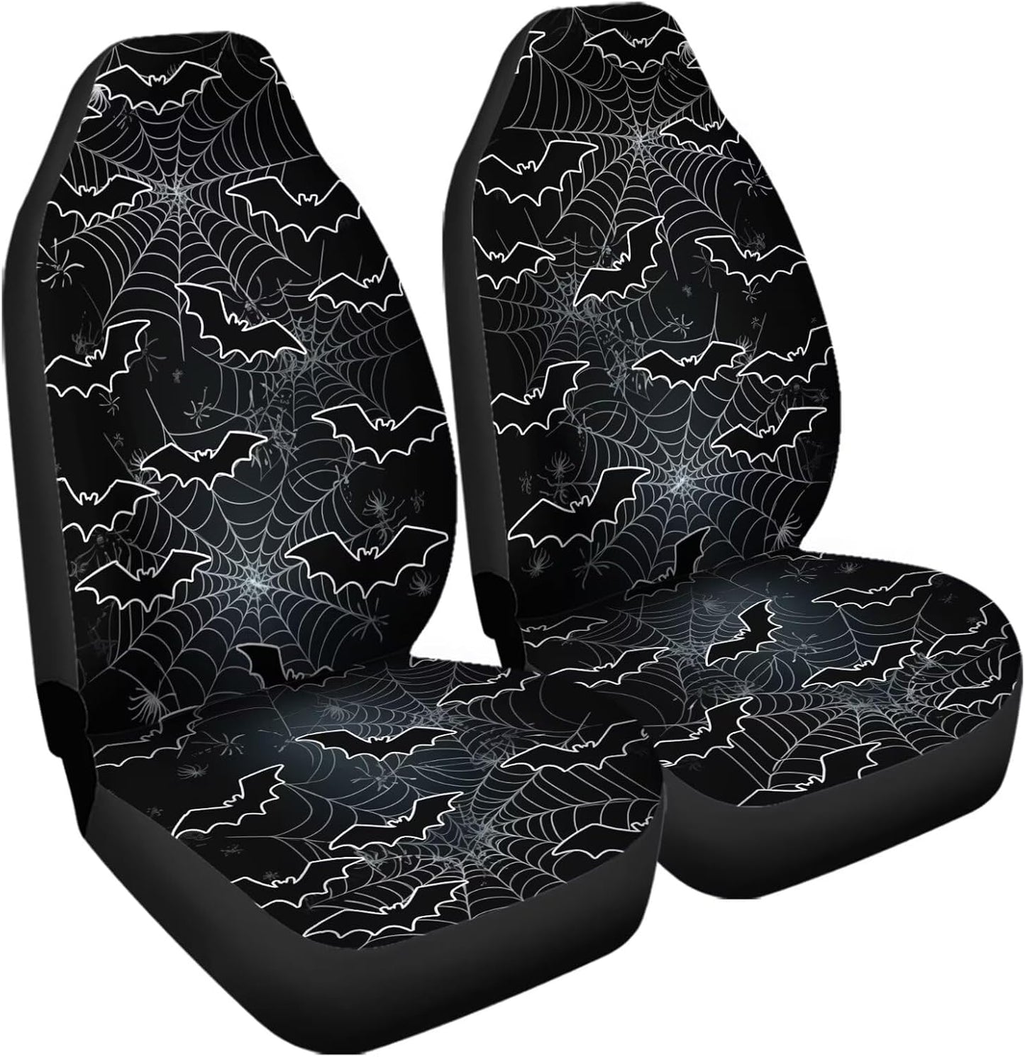 Set 2 fundas asiento coche negras murciélago Halloween