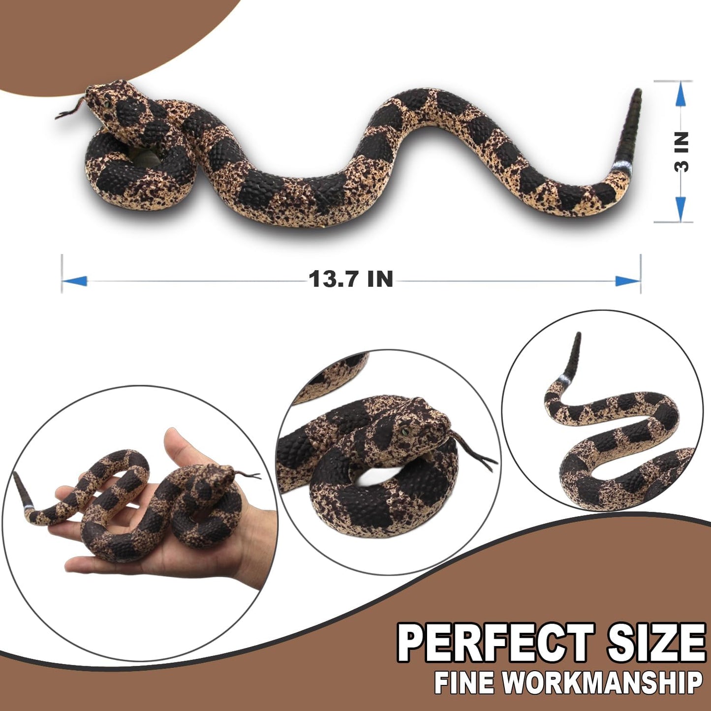 Serpiente plástica realista para asustar pájaros jardín