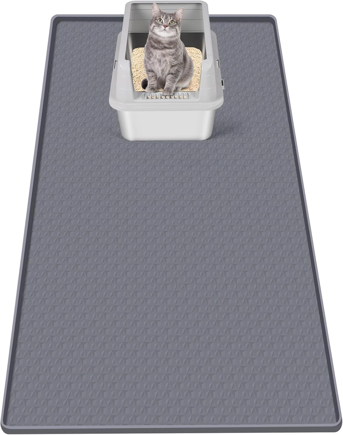 Tapete arena gato 51x25.6pulg silicona gris oscuro