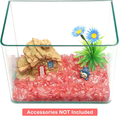 1 libra guijarros vidrio decorativos cuarzo rosa y rojo