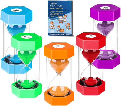 Reloj arena plástico niños 1-10 min colorido visual
