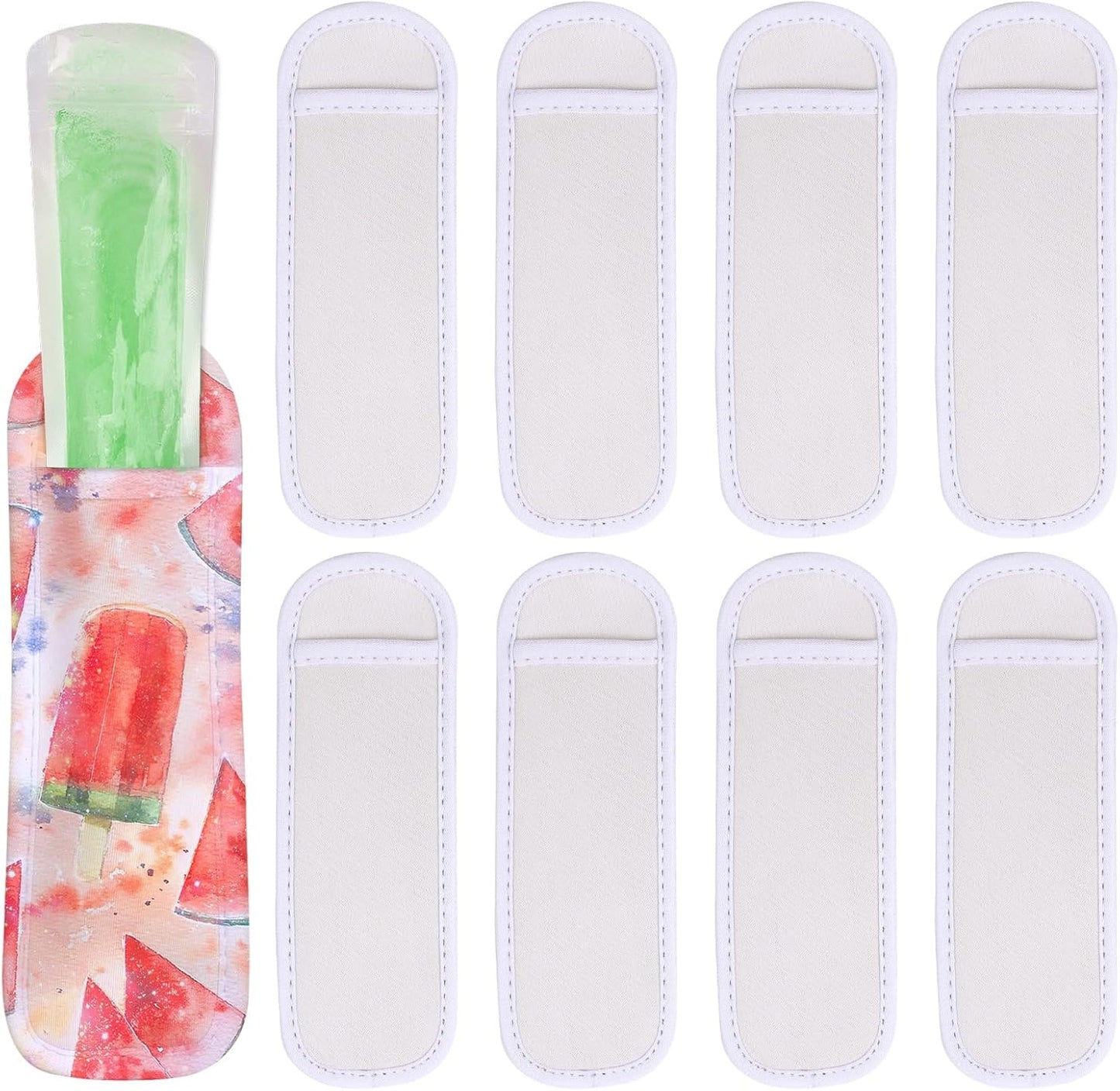 8 Pzas Fundas Blancas Soporte Paletas Hielo Niños