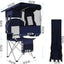Silla plegable camping con toldo y portavasos azul marino