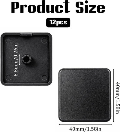 12 Pzas Tapón Aluminio Perfil 4040 Negro