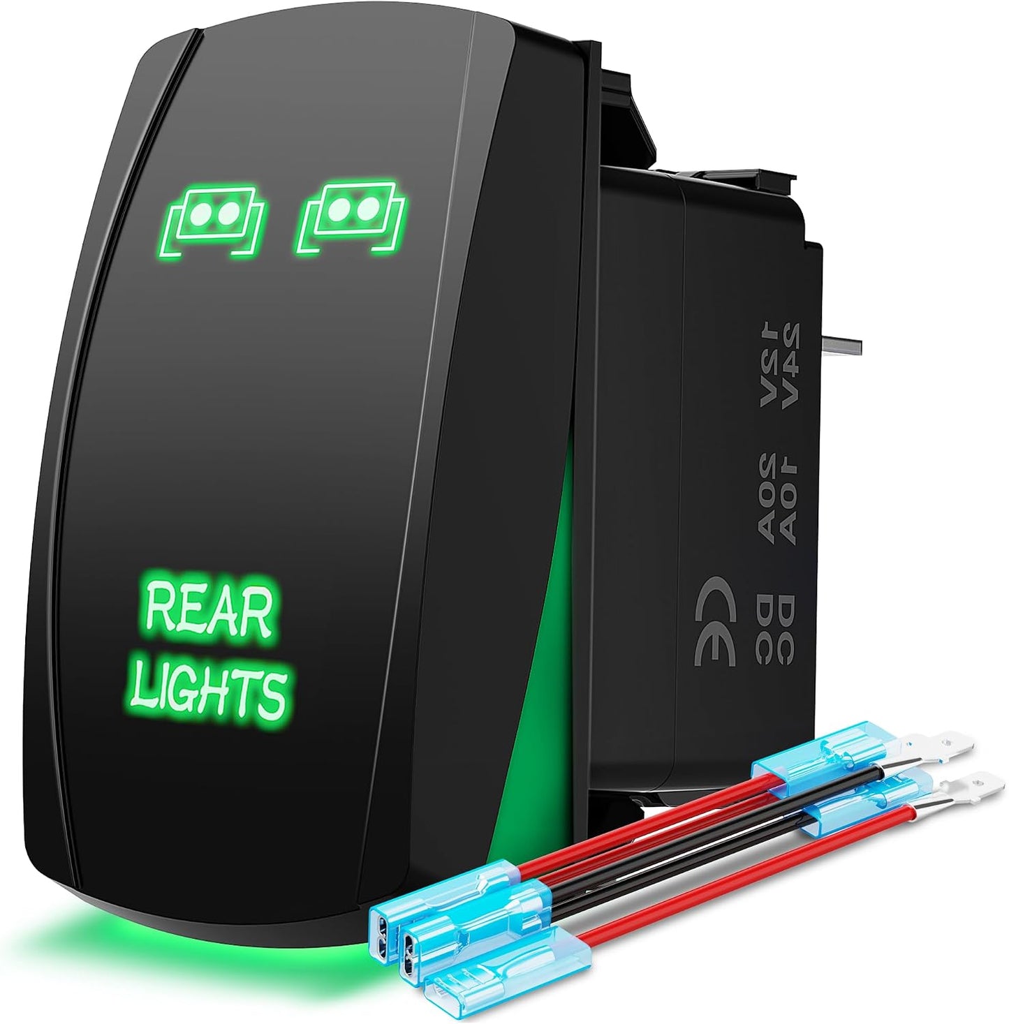 Interruptor rocker láser luz trasera verde 5PIN