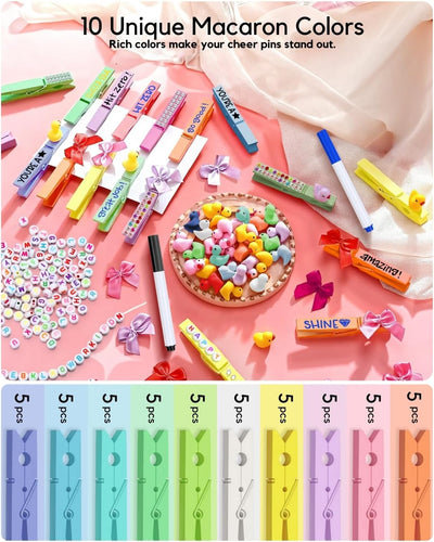 Pinzas madera 2.9" 10 colores pastel 50 pzas decorativas