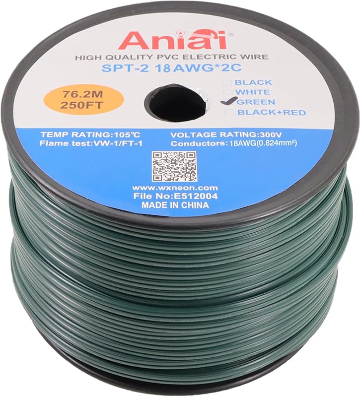 Cable paisaje 18/2 250ft cobre trenzado impermeable verde