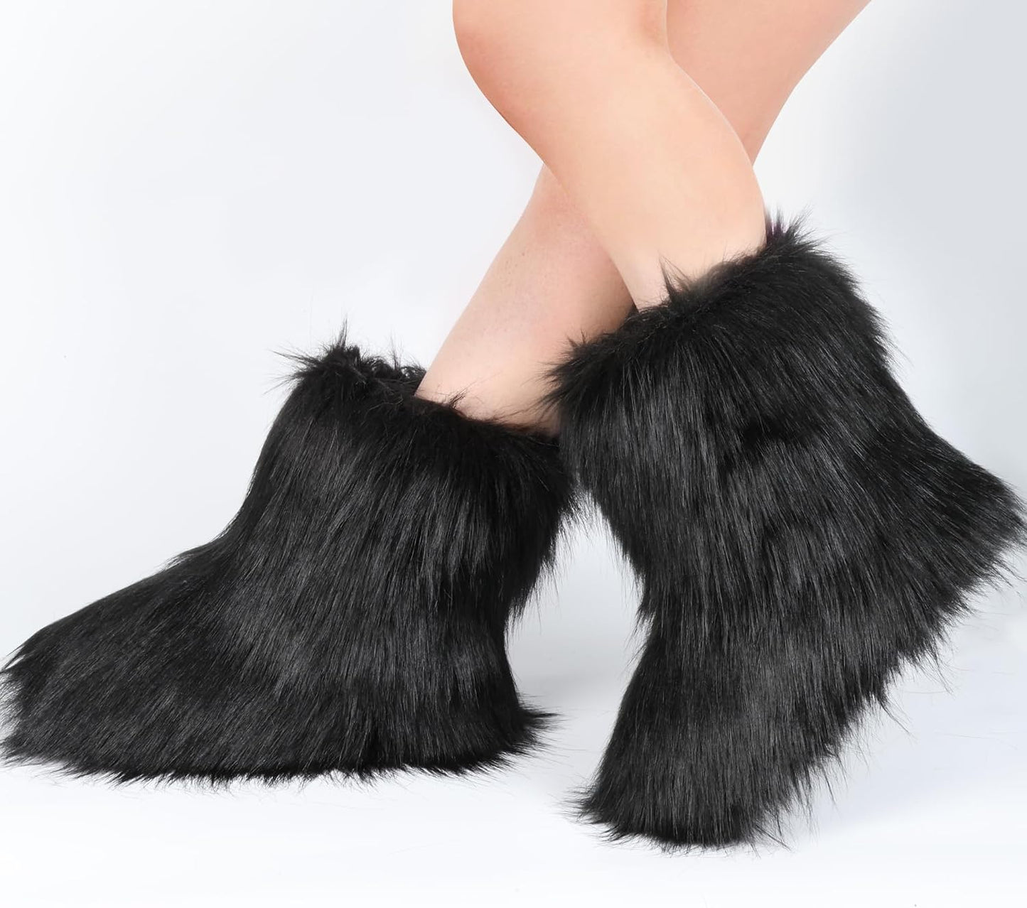Botas piel sintética mujer invierno cálidas planas